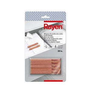Rayen Lot de 20 Blocs en Bois de cèdre Anti-Mites 10 x 1 x 1 cm