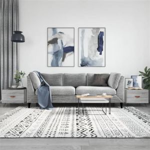 VidaXL Tables Basses 2 pcs, Tables d'Appoint avec Tiroir, Bouts de Canapé avec Pieds, Meubles de Rangement Salle de Séjour, Moderne, Sonoma Gris Bois d'Ingénierie