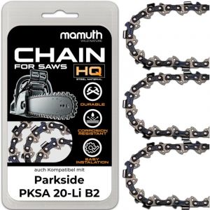 Oem 3x cha&icirc;ne de tron&ccedil;onneuse 25cm 1,1mm 3/8' 40 TG TG pour Parkside PKSA 20-Li B2