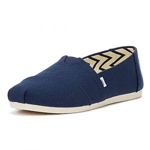 Toms Femme Alpargata en Coton recyclé Mocassin Plat, Bleu Marine, 35.5 EU