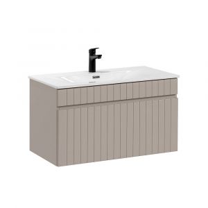 SANS Meuble simple vasque encastrée 80cm Zelie Cachemire