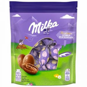 Milka Bonbons Fourrés Chocolat au Lait Alpin - Œufs en Chocolat de Pâques - Idée Cadeau - Chocolat à Offrir - 1 Sachet 86 g