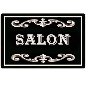 N.a! Plaque de porte en métal Salon