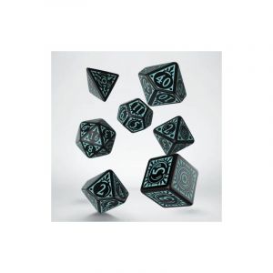 Q workshop Lot de 7 dés- Pathfinder- Noir et bleu Dés - 612364