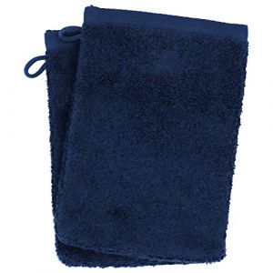 Linnea Lot de 2 Gants de Toilette 16x21 cm Softy Bleu Marine