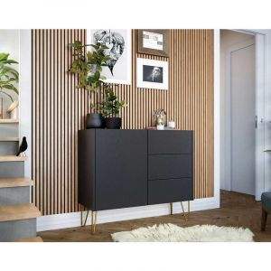 Buffet bas contemporain 97 cm noir / doré