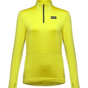 Gore Wear T-shirt GOREWEAR Everyday Thermo 1/4 Zip manche longue jaune fluo femme - M