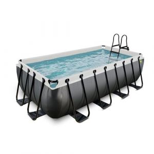 Exit Toys Piscine Black Leather 400x200x100cm avec pompe filtrante à sable - noir