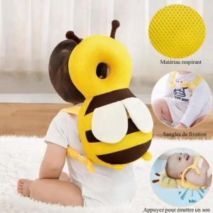 Anti-Chute B&eacute;b&eacute;s Coussin De Protection De T&ecirc;te B&eacute;b&eacute; R&eacute;glable Casque Bebe Anti Choc Oreiller De Soutien