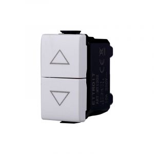 MODULES PRISES INTERRUPTEURS SHUCKO BOUTONS USB DIMMER COMPATIBLE AVEC BTIcino MATIX (MODULE BOUTON DOUBLE SALISCENDI 1P + 1P 10A 250V BLANC)