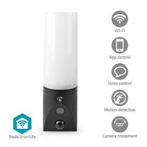 Nedis Caméra extérieure SmartLife Wi-Fi Lumière ambiante Full HD 1080p IP65 microSD non inclus Avec capteur de mouvement Vision nocturne Noir