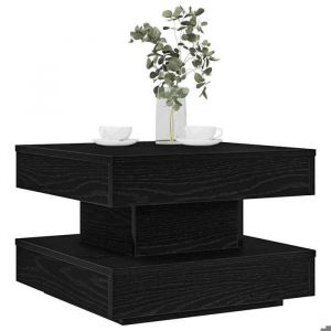 VidaXL Table basse rotative à 360 degrés noir 50x50x34,5 cm
