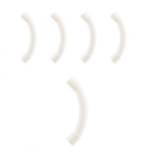 Zenitech Lot de 5 courbes grand rayon &Oslash;25mm - Blanc