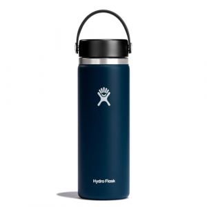 Hydro flask Gourde Isotherme 591 ml (20 oz) - Bouteille Inox à Isolation Sous Vide - Bouchon Antifuite et Revêtement par Poudre - Sans BPA - Ouverture Large - Indigo