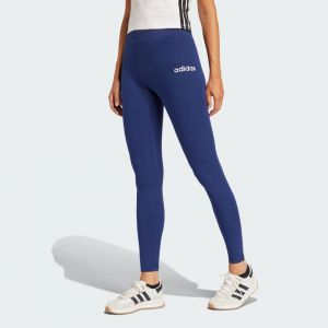 Adidas Femme Essentials Linear Cotton Leggings, Dark Blue/White, S