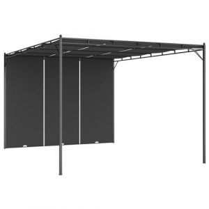 Image de VidaXL Belvédère de jardin avec rideau latéral 4x3x2,25 m Anthracite