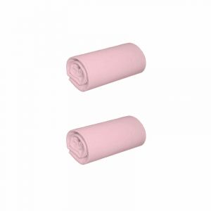 Terre de Nuit Lot de 2 draps housse jersey rose thé bonnet 40 cm 90x200 - Rose