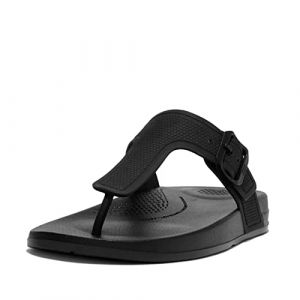 FitFlop Femme Iqushion Orthèse d'orteil Sandale Plate, Tout Noir, 38 EU