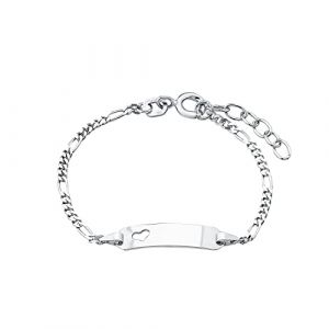Amor Identarmband für Mädchen, 925 Sterling Silber Armbänder & Armreife 1 ct Weiss Damen (24.49 € / 1 ct)