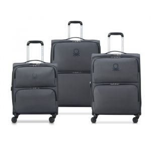 DELSEY PARIS - UCB SOFTSIDE - Set de 3 valises souples 545cm/ 65cm/ 76cm - Noir