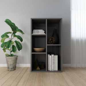 Image de VidaXL Bibliothèque/Buffet Gris brillant 45 x 25 x 80 cm Aggloméré