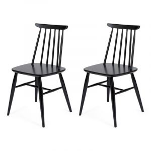 Lot de 2 Chaises Design "Aino" 81cm Noir Prix