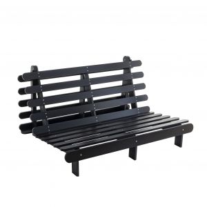 Terre de Nuit Structure futon en bois massif foncé 160x200 cm