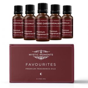 Mystic Moments Kit d'huiles parfum&eacute;es pour d&eacute;butant - Huiles Favorites - 5 x 10ml - 100% Pures