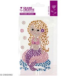 Graine Créative Stickers strass - Sirène - 5 cm