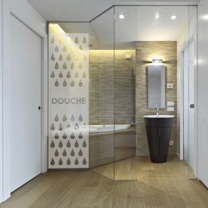 Film Fenêtre Anti Regard Occultant - DOUCHE - Stickers Autocollant Brise-Vue pour Vitre & Porte de Douche - 185x55cm