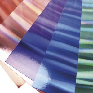 Rayher Papier à Effet Hologramme Mix, A4, Colore, 250g/m2, 8 couleurs 8feuilles, Set de 8 Pièces