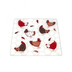 Dessous de Plat en verre Poules Cotty - FAYE - 20 x 20 cm