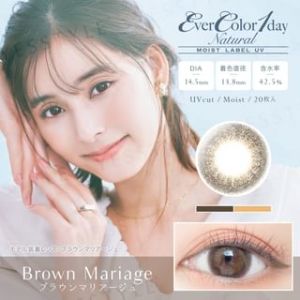 EverColor - MOIST LABEL UV One-Day Natural Color Lens Brown Mariage 20 pcs P-4.75 (20 pcs)