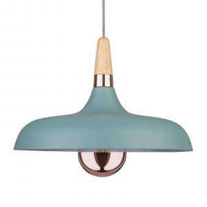 Paulmann 79655 Neordic Juna suspension max 1x20W E14 Vert satiné/Cuivre/Bois 120V, Métal/Bois, 340mm