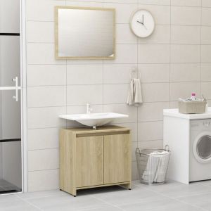 Image de VidaXL Ensemble de meubles de salle de bain Chêne sonoma Aggloméré. Produit Neuf ! Garantie 0 ans !