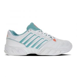 K-Swiss TENNIS Femme Bigshot Light 4 Chaussures De Tennis en Plein Air, White/Desert Flower/Nile Blue, 42 EU