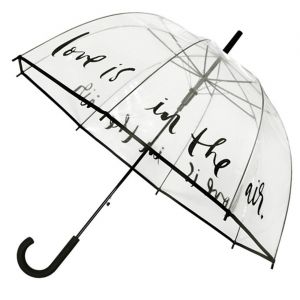 Parapluie cloche - Ouverture automatique - Love is in the air transparent