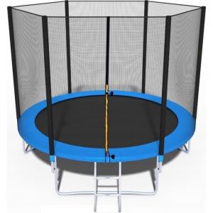 Viking Choice - Trampoline 252 cm avec filet de sécurité et échelle - jusqu'à 110 kg - Bleu