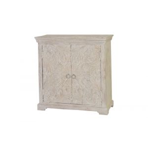 Decoration D ’ Autrefois - Buffet Bois Blanc 90x40x90cm - Blanc