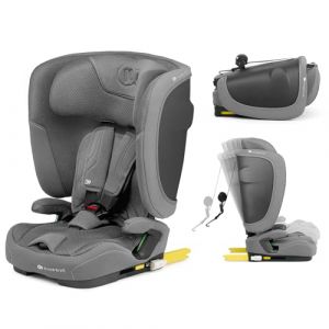 Kinderkraft Siège Auto FIX2GO i-Size 76-150 cm – 15 mois à 12 ans – ISOFIX - Dossier Pliable – Facile à Transporter - Gris