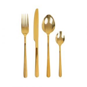 HOMLA Lugano Ménagère 24 pièces en acier inoxydable - Couverts élégants avec couteau, fourchette, cuillère, cuillères à café - Couverts de table pour maison, événement, restaurant - Set pour 6