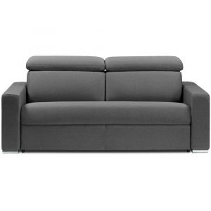 Inside75 Canapé convertible BEST matelas 20cm système rapid'express sommier lattes 160cm tissu microfibre graphite