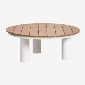 Table Basse De Jardin Ronde Ø80 Cm En Teck Et Aluminium Umeko Ø80 Cm