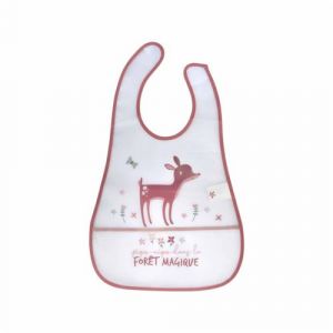 Bavoir Scratch Bébé Faon "Forêt Magique" 45cm Blanc