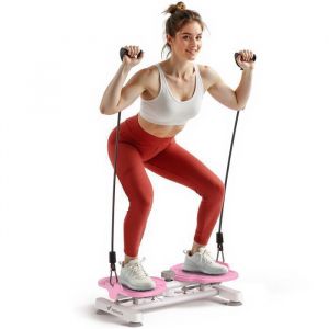 Appareil de Torsion Taille, Avec Bandes Élastiques de Résistance, Prise sécurisée, Charge Max 136 kg, Silencieux, Blanc, MERACH