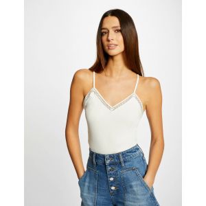 Image de Morgan D&eacute;bardeur bretelles fines col en V ecru femme - Taille XL