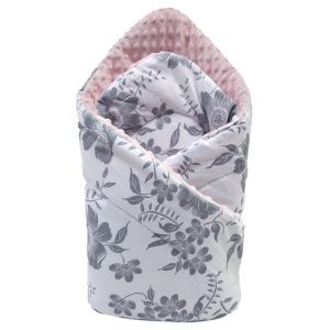 Medi Partners Oreiller Minky 100% Coton 75x75cm Gigoteuse bébé Double Face Doux Toute l'année Multifonction hypoallergénique pour bébés (Berry avec Minky Rosa)