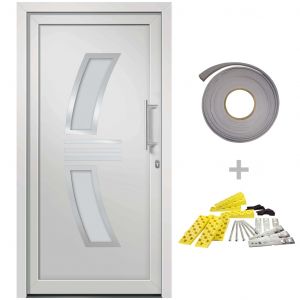 VidaXL 3057567 Front Door White 98x208 cm (147144+203899)