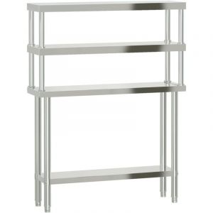 VidaXL Table de travail de cuisine avec étagère 110x30x150 cm inox