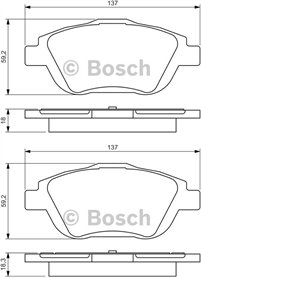Bosch BP1360 - Jeu de 4 plaquettes de frein avant